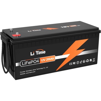 LiTime 12V 200Ah LiFePO4 Lithium Battery with 2560Wh Energy Max. 1280W Load