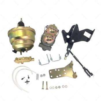 8" Dual Power Brake Booster Conversion Kit Bail Top Master Cylinder & Mounting