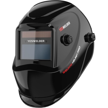 YESWELDER True Color Solar Powered Auto Darkening Welding Helmet, Wide Shade