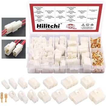 Hilitchi 6.3MM Electrical Automotive Wire Connectors Male Female Socket Plug