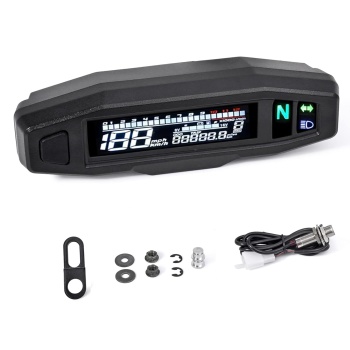 WHALETAIL Universal Motorcycle Speedometer 6 Gear 12000 RPM Km/h
