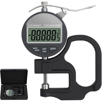 Neoteck Digital Thickness Gauge 0.5 inch/12.7mm, 0.00005"/ 0.001mm