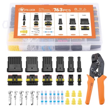 763PCS Car Automotive Electrical Wire Connectors 1/2/3/4/5/6 Pin 41 Kits