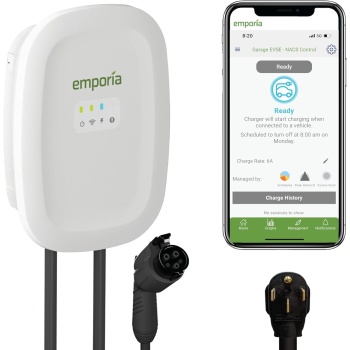 EMPORIA Level 2 EV Charger - NEMA 14-50 EVSE w/ J1772 Charger - 48 amp EV