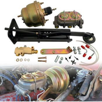 7" Universal Dual Power Brake Booster Kit with 1" Bore GM Cast Iron Master