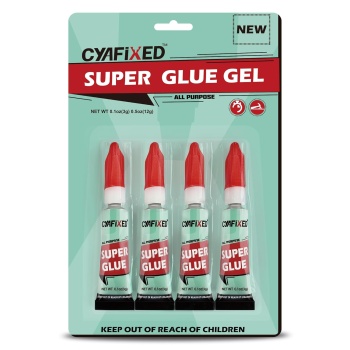 Super Glue Gel, Instant Adhesive, Multipack Cyanoacrylate Strong Clear Glue
