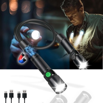 LED Neck Light, 1800Lumens Rechargeable Neck Flashlight with Magnetic Base