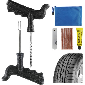 Emergency Tire Repair Kit, Comprehensive Tire Repair Kit with Rubber Plugs
