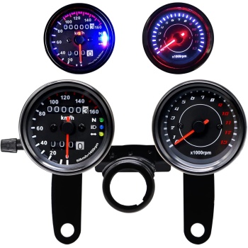 Black gauges Combo for Motorcycle 13000 RPM Tachometer Speedometer Odometer