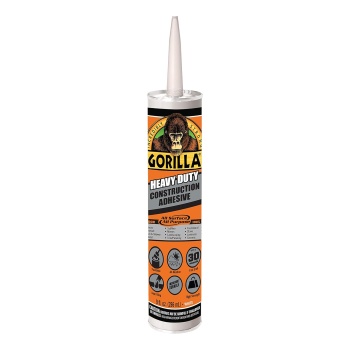 Gorilla 8010003 Heavy Duty Construction Adhesive 9 Ounce Cartridge, 1-Pack
