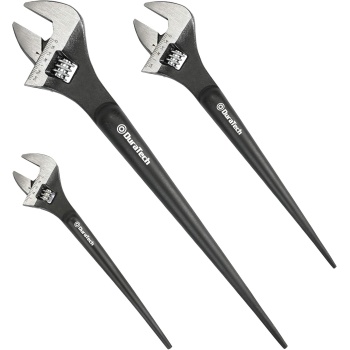 DURATECH 3-Piece Adjustable Construction Spud Wrench Set, 8-inch, 10-inch