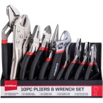 10PC Pliers&Wrench Set, Includes Locking Pliers,Long Nose Pliers,Diagonal Pliers