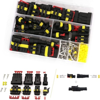 MUYI 384PCS Electrical Connectors Kit, 1/2/3/4 Pin Automotive Electrical Wire