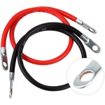 Cartman 4AWG 18-Inch Battery Inverter Cables Set, 4Gauge x 18"