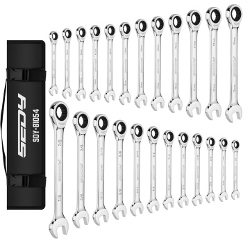 Ratchet Wrench Set Metric Standard: 24-Piece Combination Ratcheting Wrenches Set