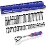 WORKPRO 32-Piece 3/8-inch Drive Metric Sockets and Ratchet-Including 30 Metric
