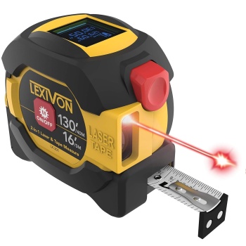 LEXIVON 2 in 1 Digital Laser Tape Measure | 130ft/40m Laser Distance Meter
