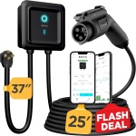EVIQO Level 2 EV Charger - 48 Amp EV Charger Level 2, 240V Electric Vehicle