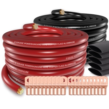 0 Gauge Wire，Car Amplifier Power Ground Wire Kit，Battery Cable，Automotive Wire