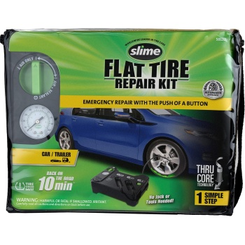 Slime 50122 Flat Tire Puncture Emergency Kit, Includes Sealant and Tire Inflator