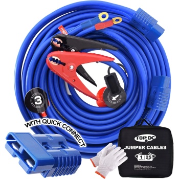 TOPDC Heavy Duty Automotive Booster Jumper Cables,1 Gauge 25 Feet 800A Booster
