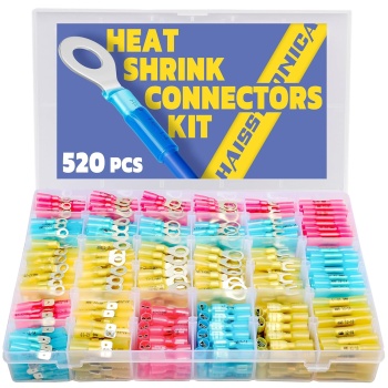 haisstronica 520PCS Marine Grade Heat Shrink Wire Connectors-Electrical