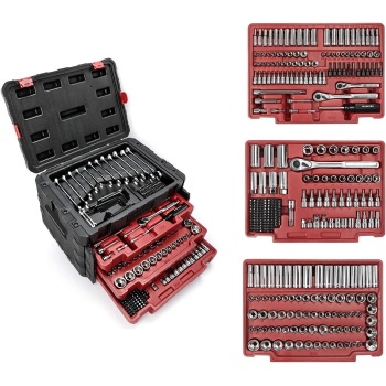 WORKPRO 450-Piece Drive Socket Set 1/2" 1/4" 3/8", CR-V Metric and Imperial