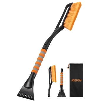 AstroAI 27" Snow Brush and Ice Scrapers for Car Windshield, Detachable Snow