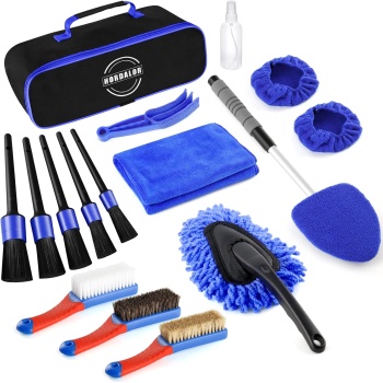 17Pcs Car Interior Detailing Kit with Windshield Cleaning Tool, Detailing Brush