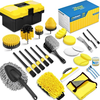 30PCS Car Detailing Kits, Detailing Brush Set with Drill Brush Attachments