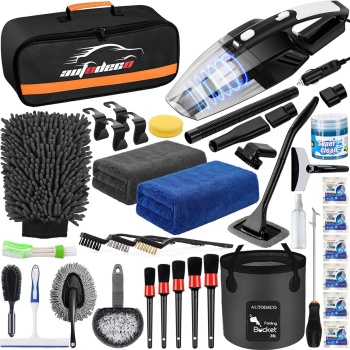 AUTODECO 41Pcs Car Cleaning Wash Kit Interior Detailing Cleaner Kit