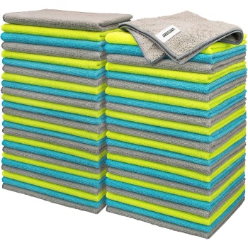 FIXSMITH Microfiber Cleaning Cloth - Pack of 50, Microfiber Towels