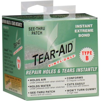 TEAR-AID Vinyl Repair Kit, Type B Clear Patch for Vinyl and Vinyl-Coated